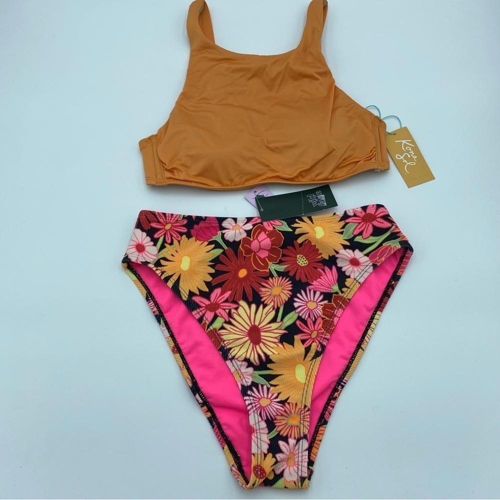 Kona Sol & Wild Fable Floral‎ and Orange Bikini- XS